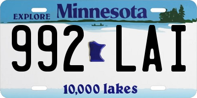 MN license plate 992LAI