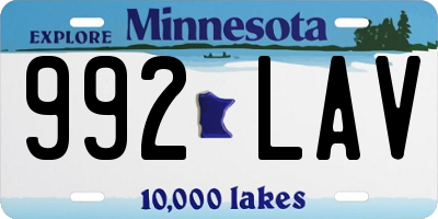 MN license plate 992LAV