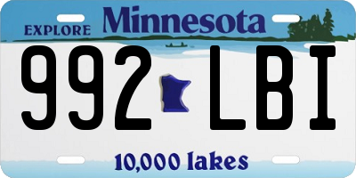 MN license plate 992LBI