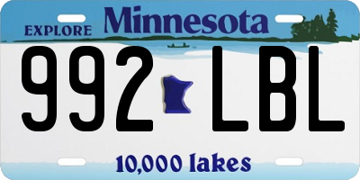 MN license plate 992LBL