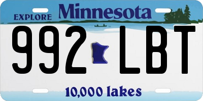 MN license plate 992LBT