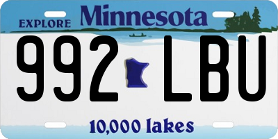 MN license plate 992LBU
