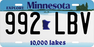 MN license plate 992LBV