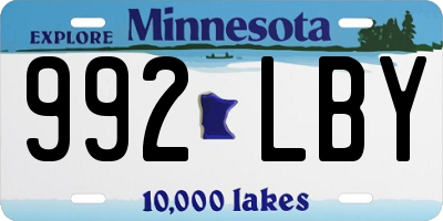 MN license plate 992LBY