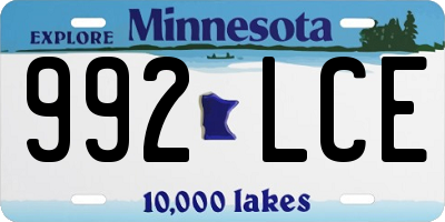 MN license plate 992LCE