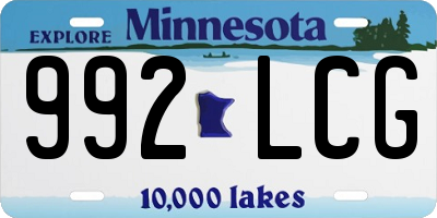 MN license plate 992LCG