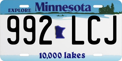 MN license plate 992LCJ