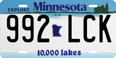 MN license plate 992LCK