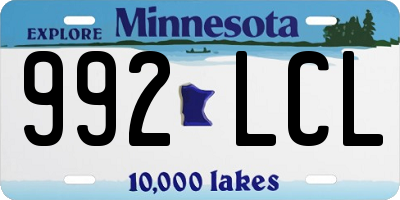 MN license plate 992LCL