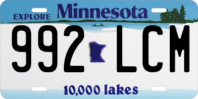 MN license plate 992LCM