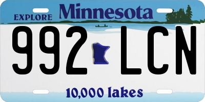 MN license plate 992LCN