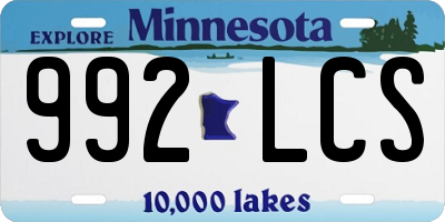 MN license plate 992LCS
