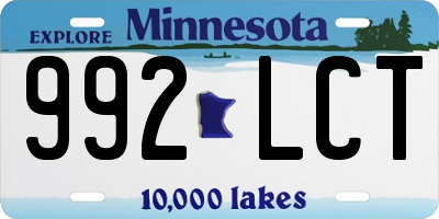 MN license plate 992LCT
