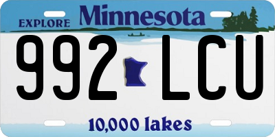 MN license plate 992LCU