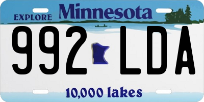 MN license plate 992LDA