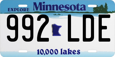 MN license plate 992LDE
