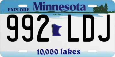 MN license plate 992LDJ