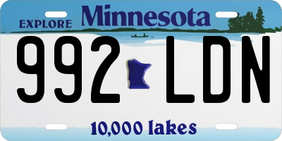 MN license plate 992LDN