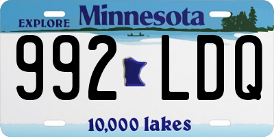 MN license plate 992LDQ