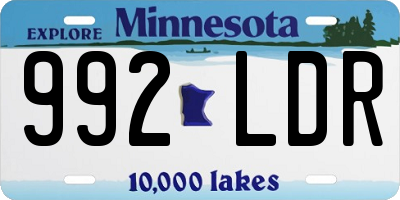 MN license plate 992LDR