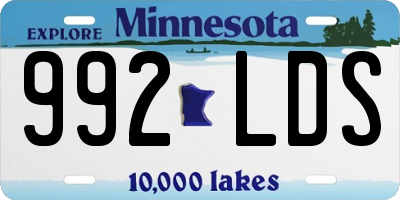 MN license plate 992LDS