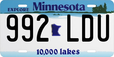 MN license plate 992LDU
