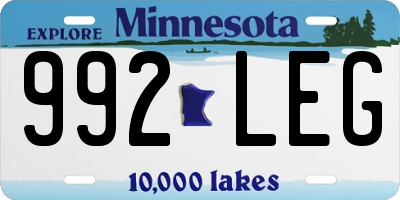 MN license plate 992LEG