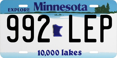 MN license plate 992LEP