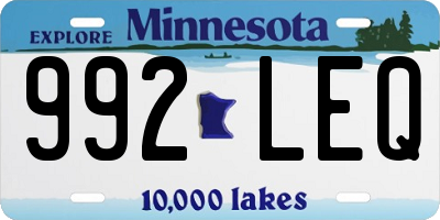 MN license plate 992LEQ
