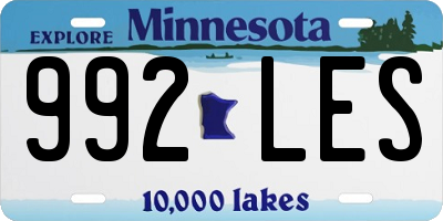MN license plate 992LES
