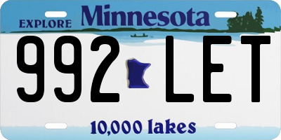 MN license plate 992LET