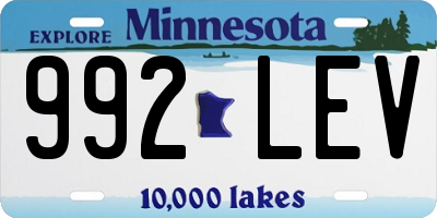 MN license plate 992LEV