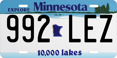 MN license plate 992LEZ