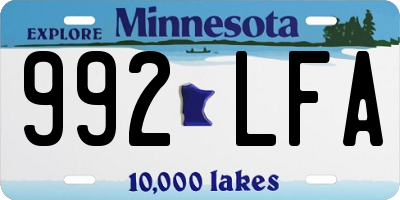 MN license plate 992LFA