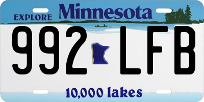 MN license plate 992LFB