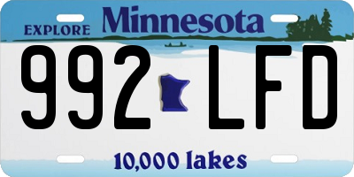 MN license plate 992LFD
