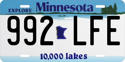 MN license plate 992LFE