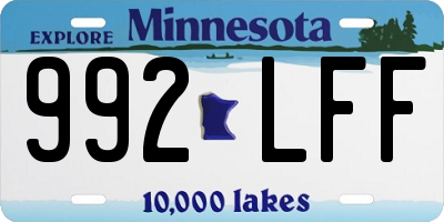 MN license plate 992LFF