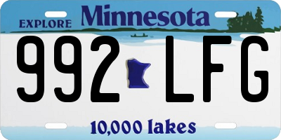 MN license plate 992LFG
