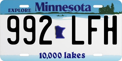 MN license plate 992LFH
