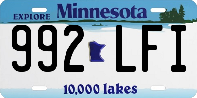 MN license plate 992LFI