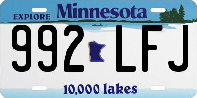 MN license plate 992LFJ