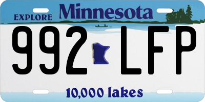 MN license plate 992LFP