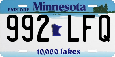MN license plate 992LFQ