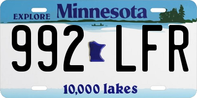 MN license plate 992LFR