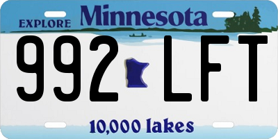 MN license plate 992LFT