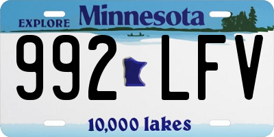 MN license plate 992LFV