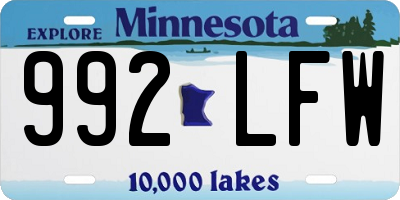 MN license plate 992LFW
