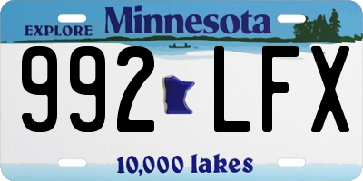 MN license plate 992LFX