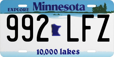 MN license plate 992LFZ